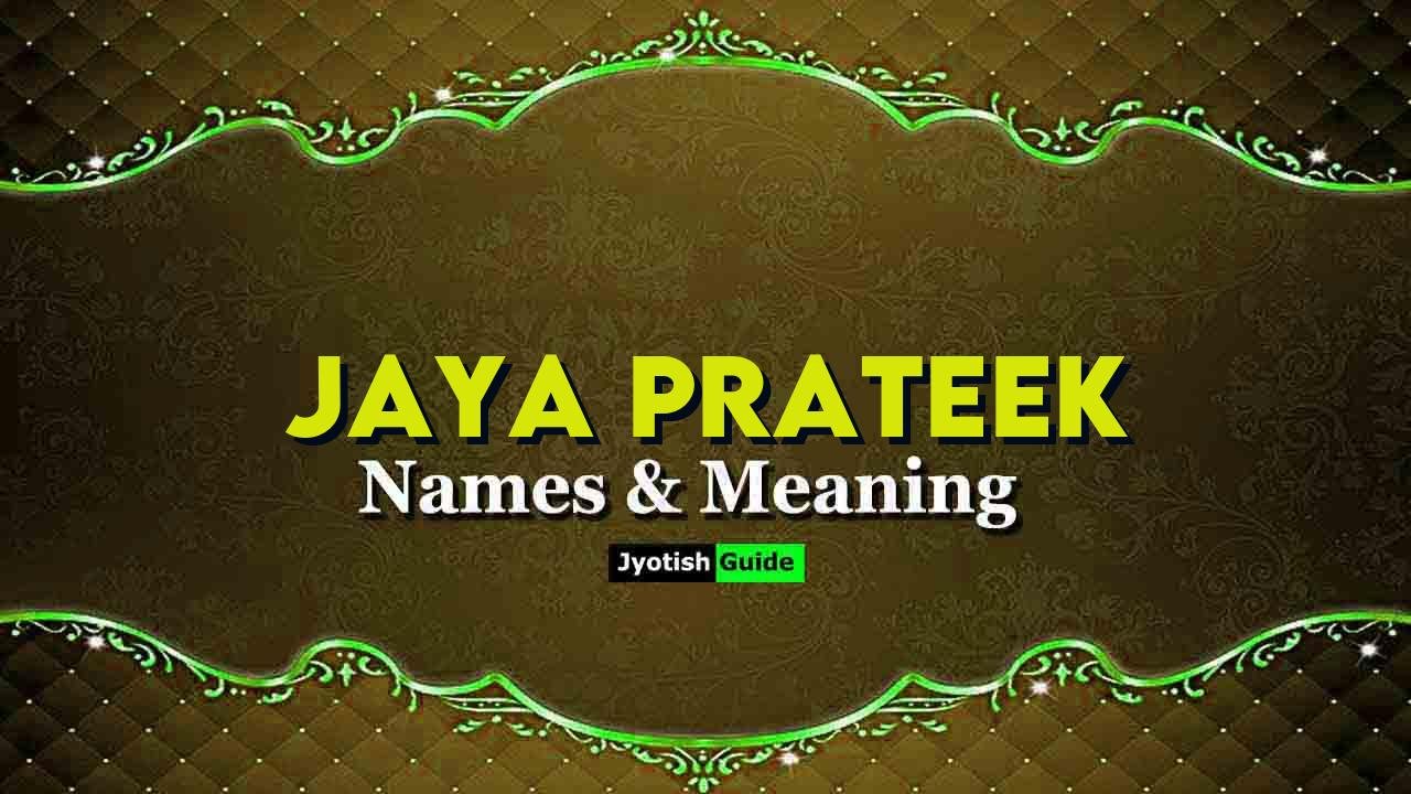 jaya prateek name meaning